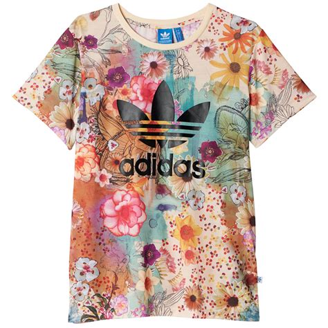 adidas t shirt damen blumen weiß|Frauen .